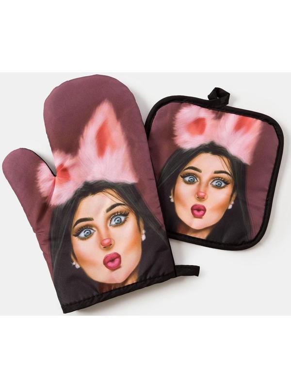 Кухонный набор 2 прихватки Этель Love Life «Пушистая» , прихватка 17х17 см, варежка 26х16 см, 100% п/э