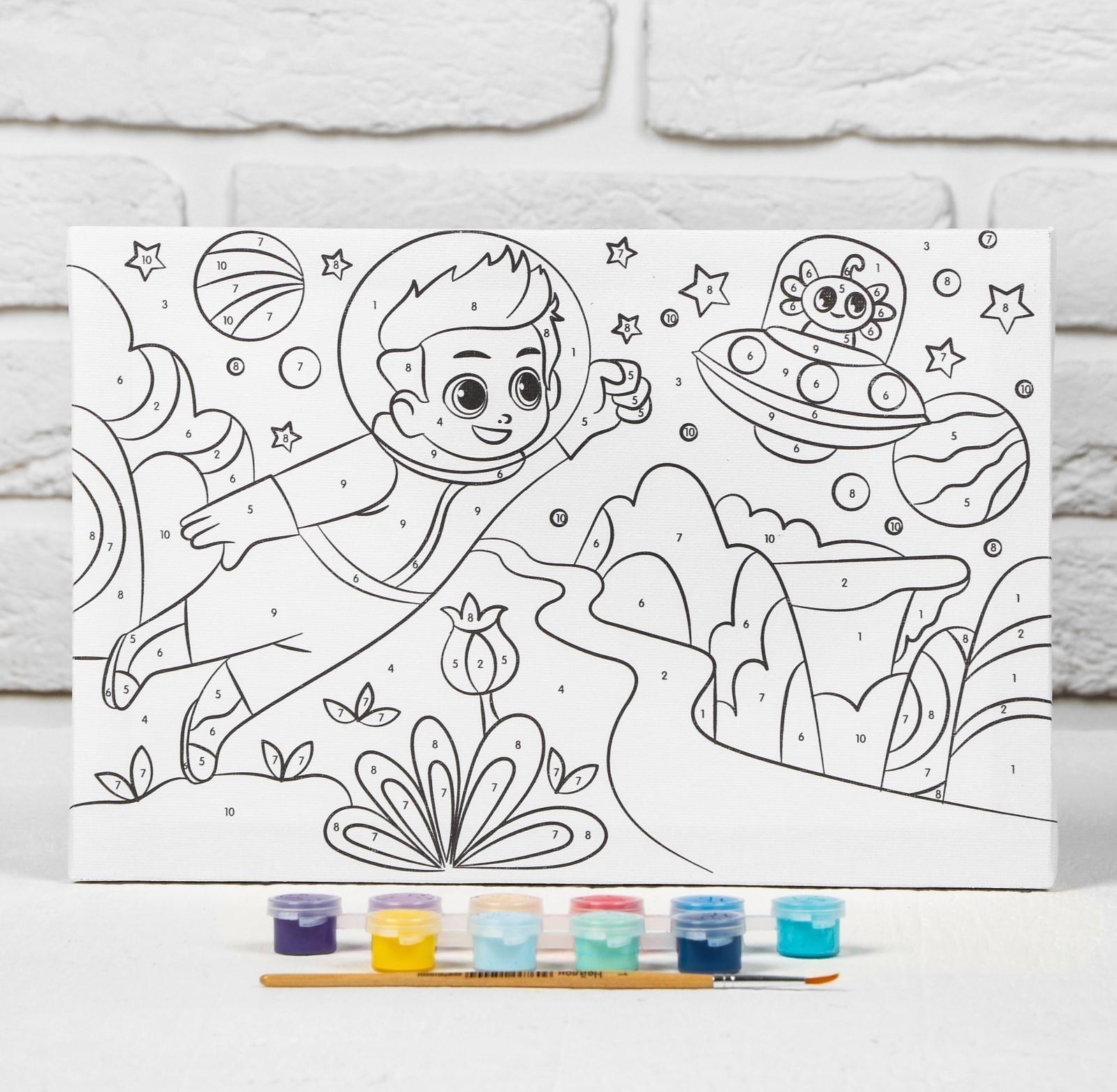 Картина по номерам на подрамнике «Космическое путешествие» 20×30 см