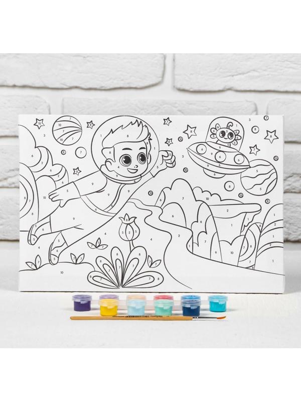 Картина по номерам на подрамнике «Космическое путешествие» 20×30 см