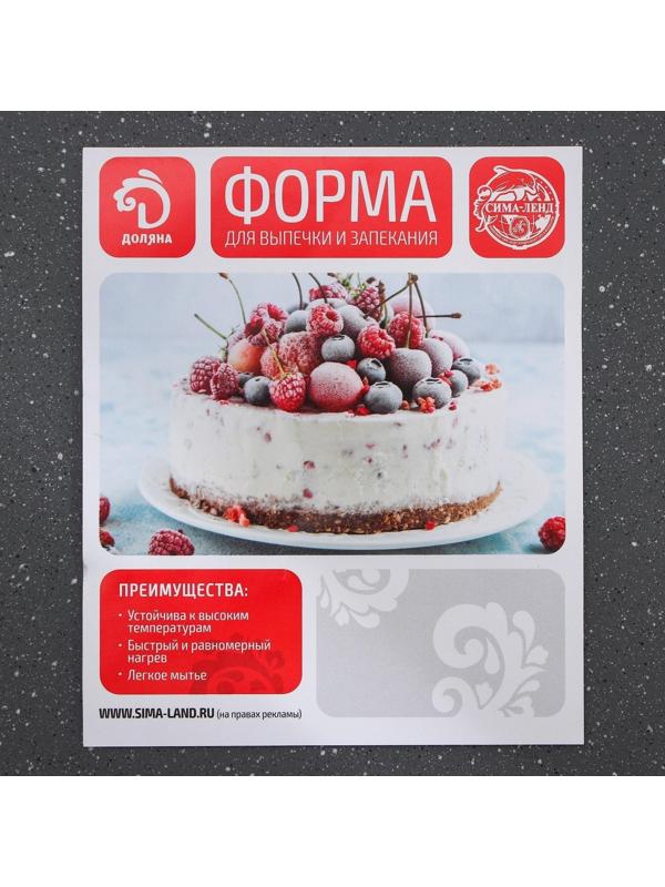 Противень Доляна «Элин Мрамор. Прямоугольник», 33×23×2 см, антипригарное покрытие, цвет серый