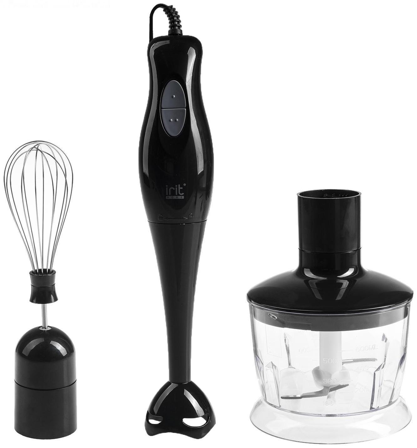Блендер Irit IR-5509, погружной, 200 Вт, 0.6 л, 2 скорости, чёрный