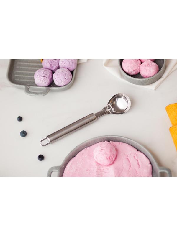 Ложка для мороженого Доляна «Металлик», 21 см, цвет серебристый