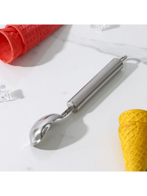 Ложка для мороженого Доляна «Металлик», 21 см, цвет серебристый