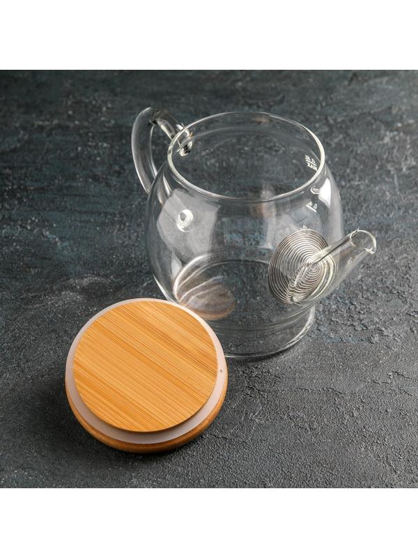 Чайник стеклянный заварочный «Эко. Бабл», 800 мл, 22×12,5×15 см, металлическое сито