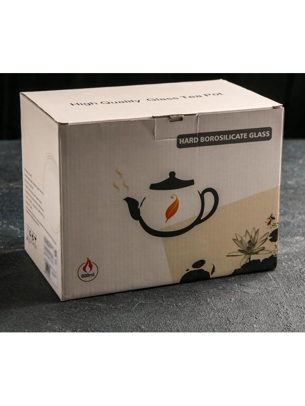 Чайник стеклянный заварочный «Эко. Бабл», 800 мл, 22×12,5×15 см, металлическое сито