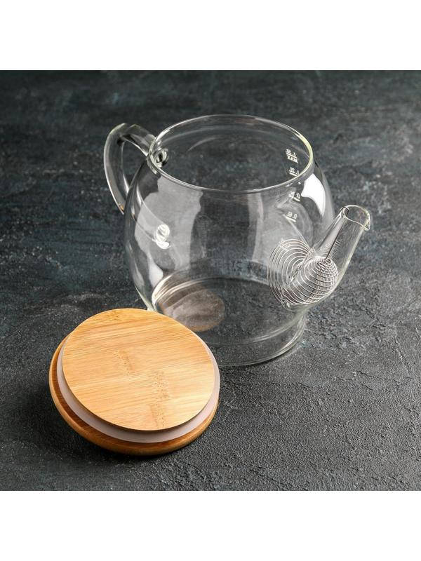 Чайник стеклянный заварочный «Эко. Бабл», 1,5 л, 26,5×14×16,5 см, металлическое сито