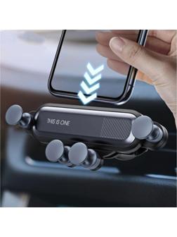 Держатель телефона Cartage в дефлектор, самозажимной 6-9.5 см, черный