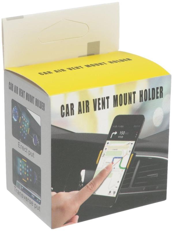 Держатель телефона в дефлектор, раздвижной 6-9 см, черный