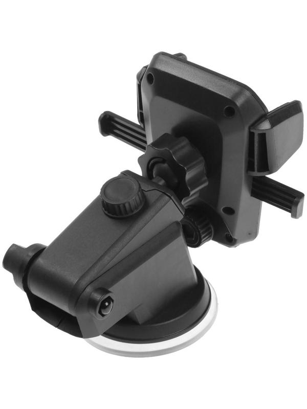 Держатель телефона на присоске, раздвижной 6.5-10 см, черный