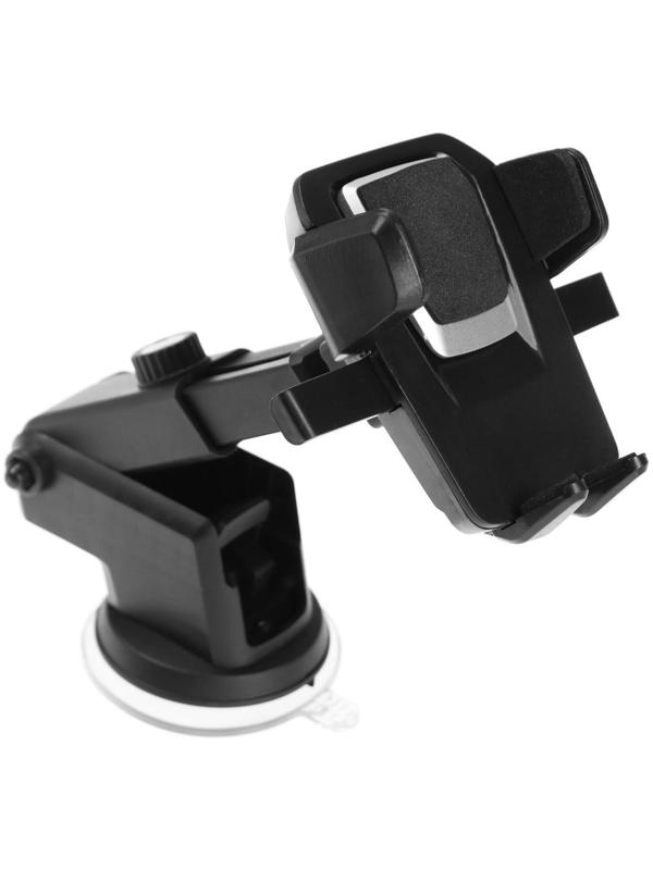 Держатель телефона на присоске, раздвижной 6.5-10 см, черный
