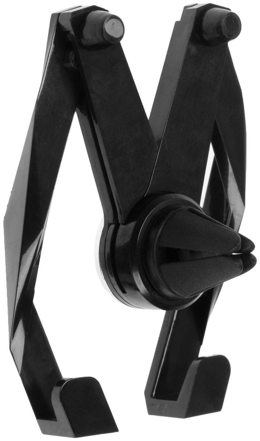 Держатель телефона в дефлектор, самозажимной захват 6.5-12 см с магнитом, черный