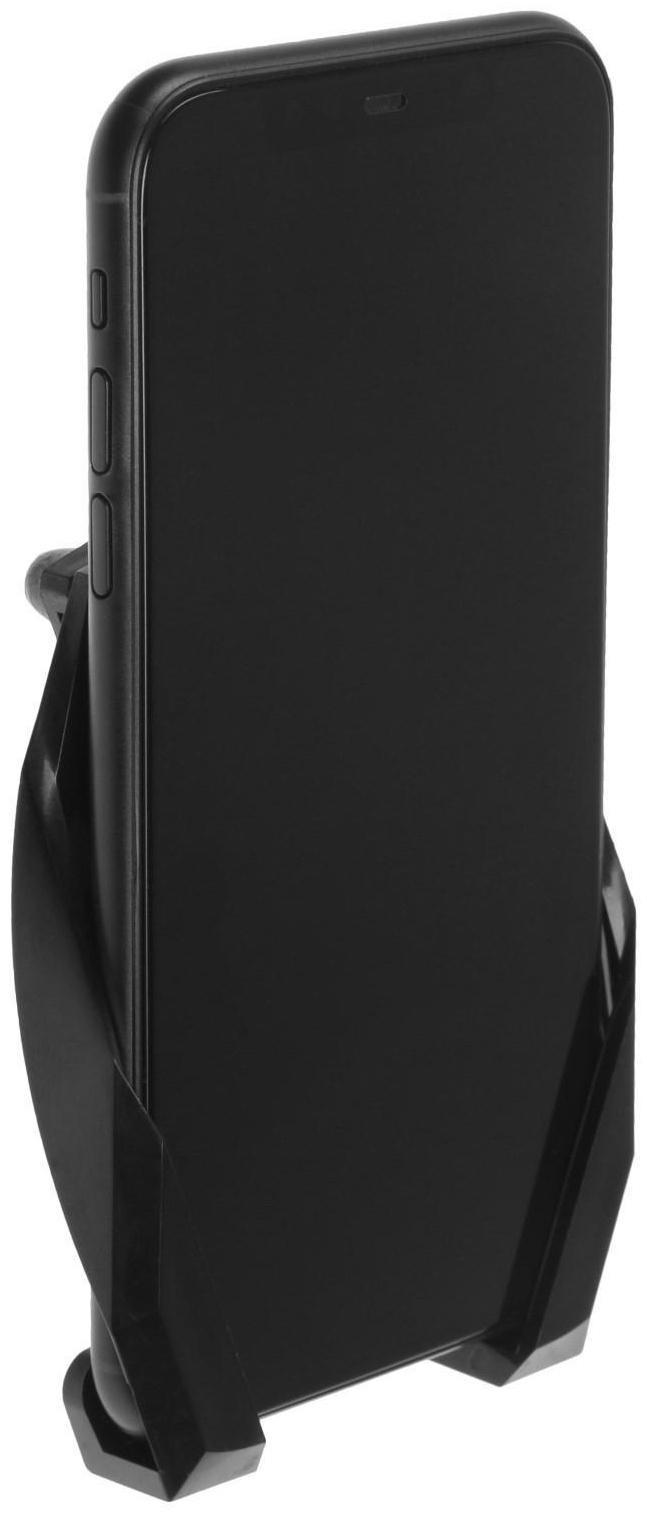 Держатель телефона в дефлектор, самозажимной захват 6.5-12 см с магнитом, черный