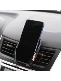 Держатель телефона в дефлектор, самозажимной захват 6.5-12 см с магнитом, черный