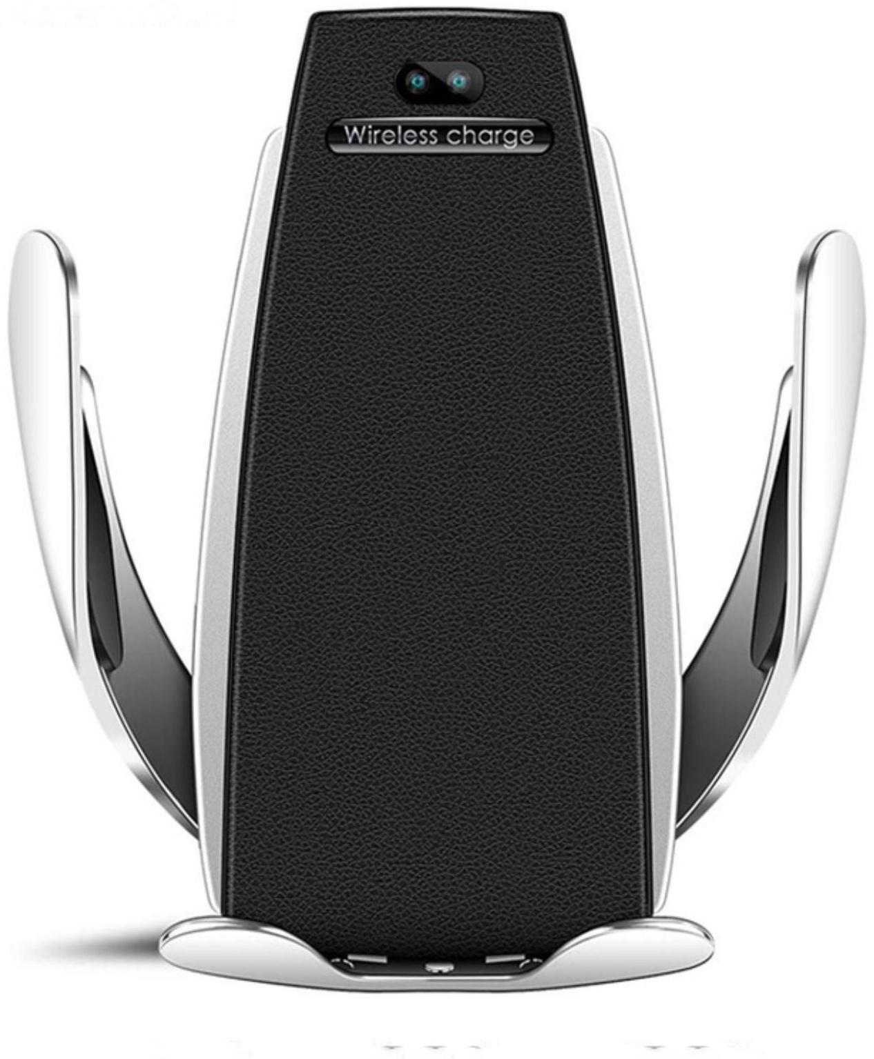 Держатель телефона в дефлектор, беспроводная зарядка, сенсорный захват 6-9.5 см, серебро