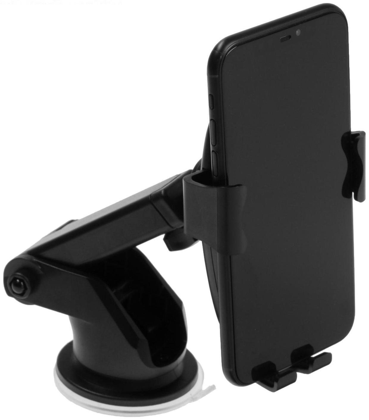 Держатель телефона с беспроводной зарядкой, самозажимной захват 6-9.5 см, черный