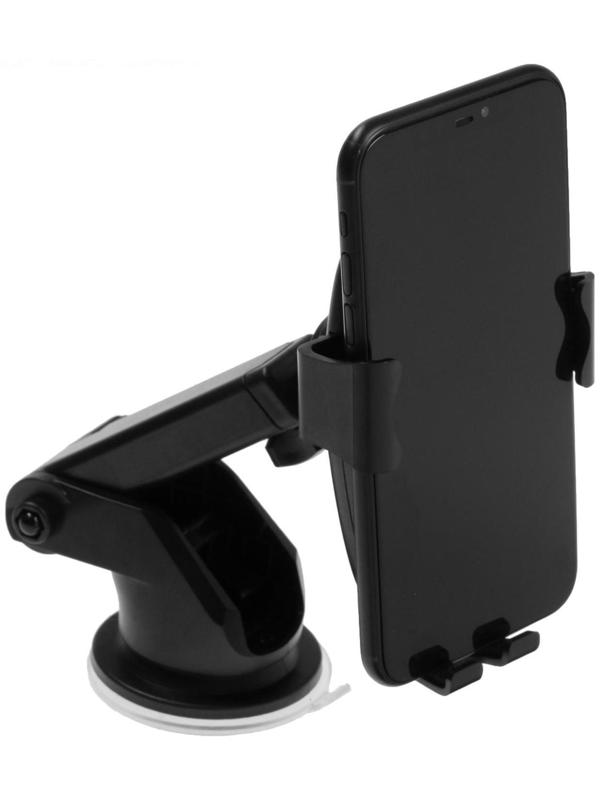 Держатель телефона с беспроводной зарядкой, самозажимной захват 6-9.5 см, черный