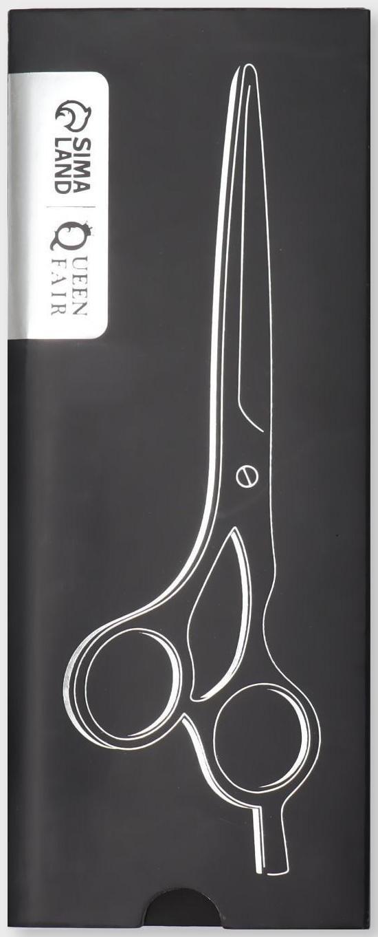 Ножницы парикмахерские с упором «Premium», загнутые кольца, лезвие — 5,5 см, цвет хамелеон