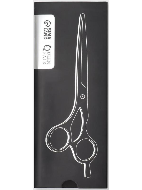 Ножницы филировочные с упором «Premium», загнутые кольца, лезвие — 6 см, цвет чёрный