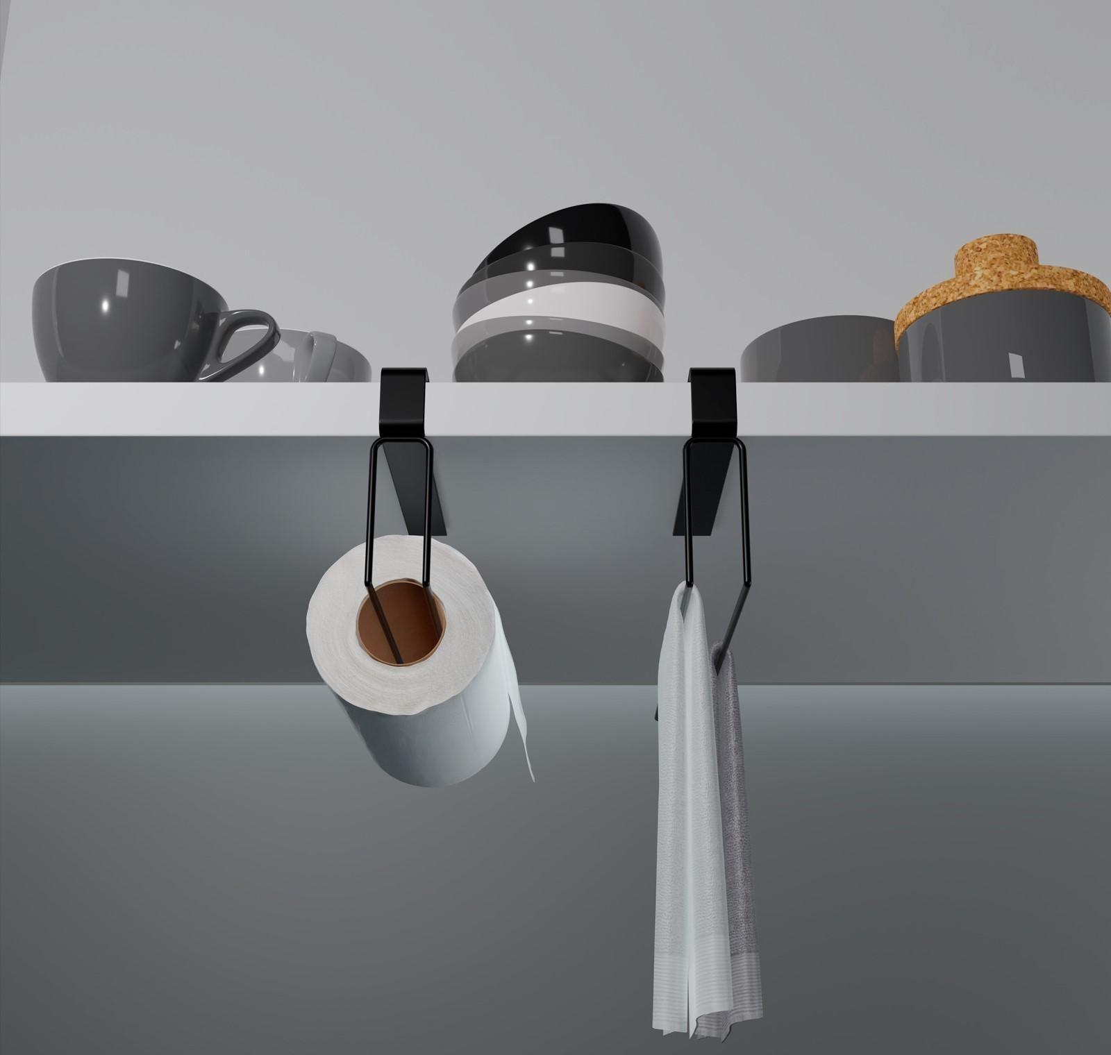 Держатель для бумажных полотенец подвесной Доляна «Лофт», 20,6×3×10,1 см, цвет чёрный