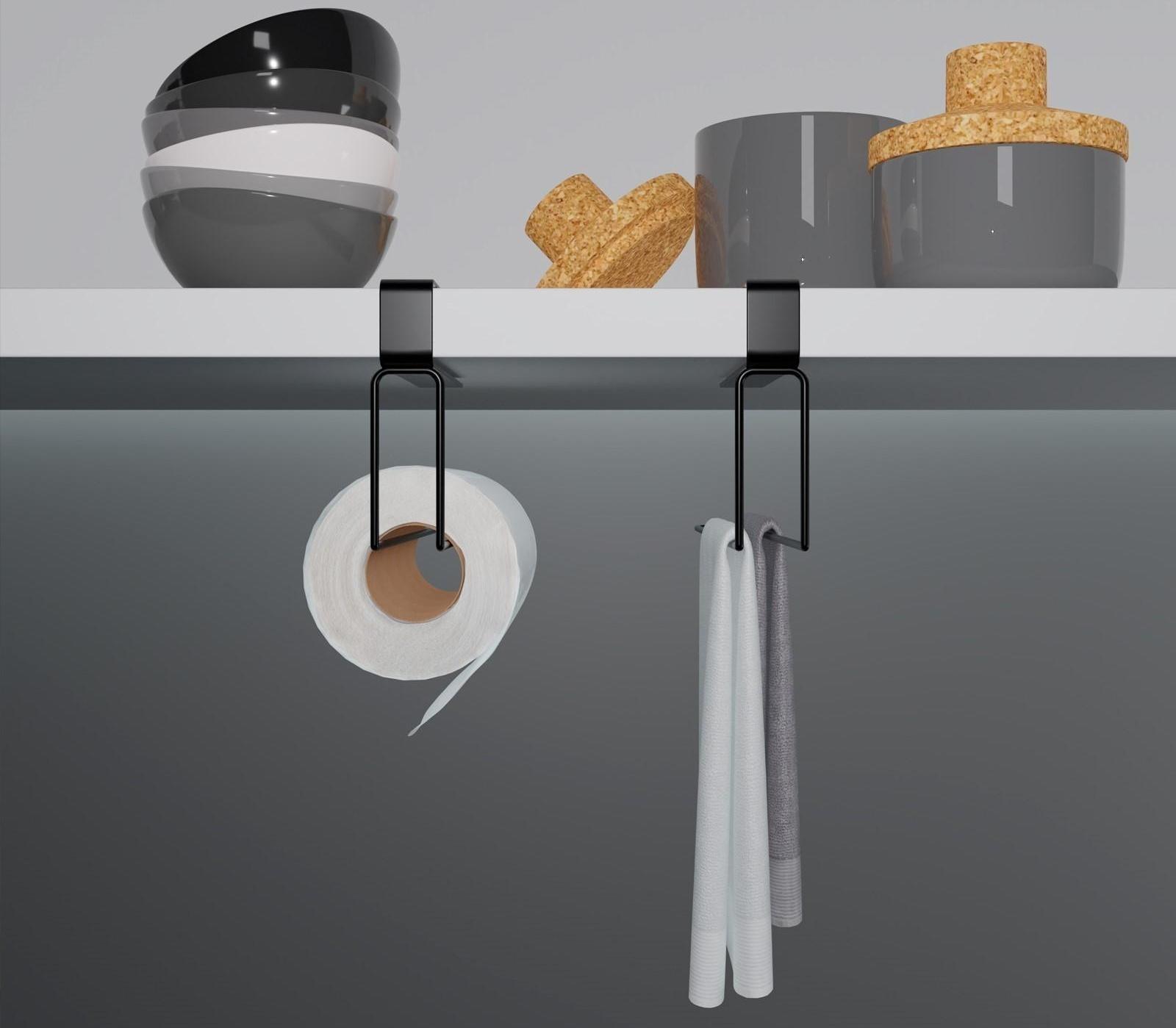 Держатель для бумажных полотенец подвесной Доляна «Лофт», 20,6×3×10,1 см, цвет чёрный