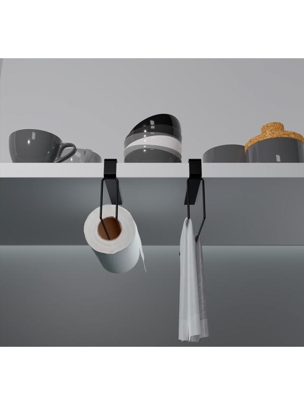 Держатель для бумажных полотенец подвесной Доляна «Лофт», 20,6×3×10,1 см, цвет чёрный