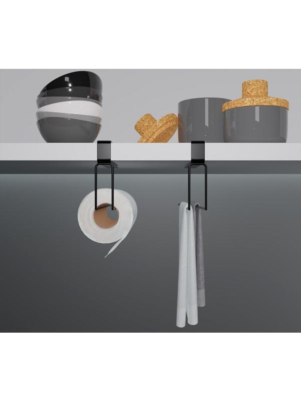 Держатель для бумажных полотенец подвесной Доляна «Лофт», 20,6×3×10,1 см, цвет чёрный