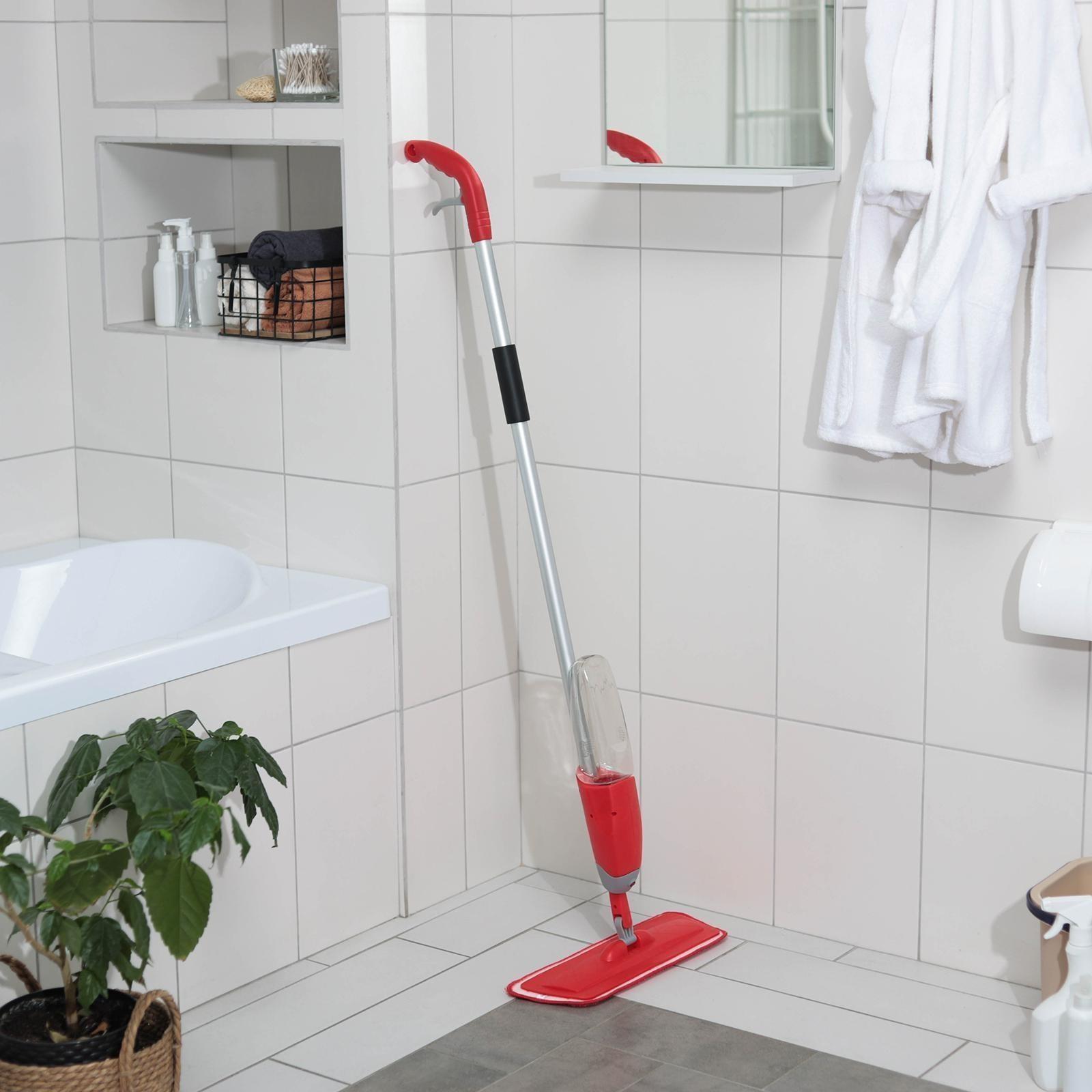 Швабра для мытья пола с распылителем Доляна, насадка из микрофибры 40×14 см, металлическая ручка 125 см, цвет МИКС