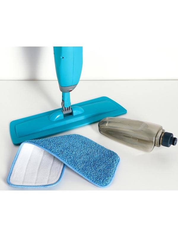 Швабра для мытья пола с распылителем Доляна, насадка из микрофибры 40×14 см, металлическая ручка 125 см, цвет МИКС