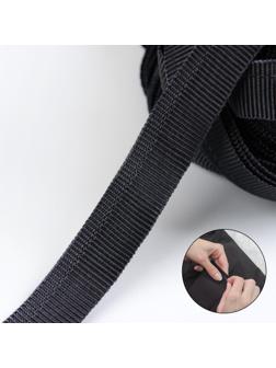 Лента брючная, 15 мм, 25 ± 1 м, цвет чёрный