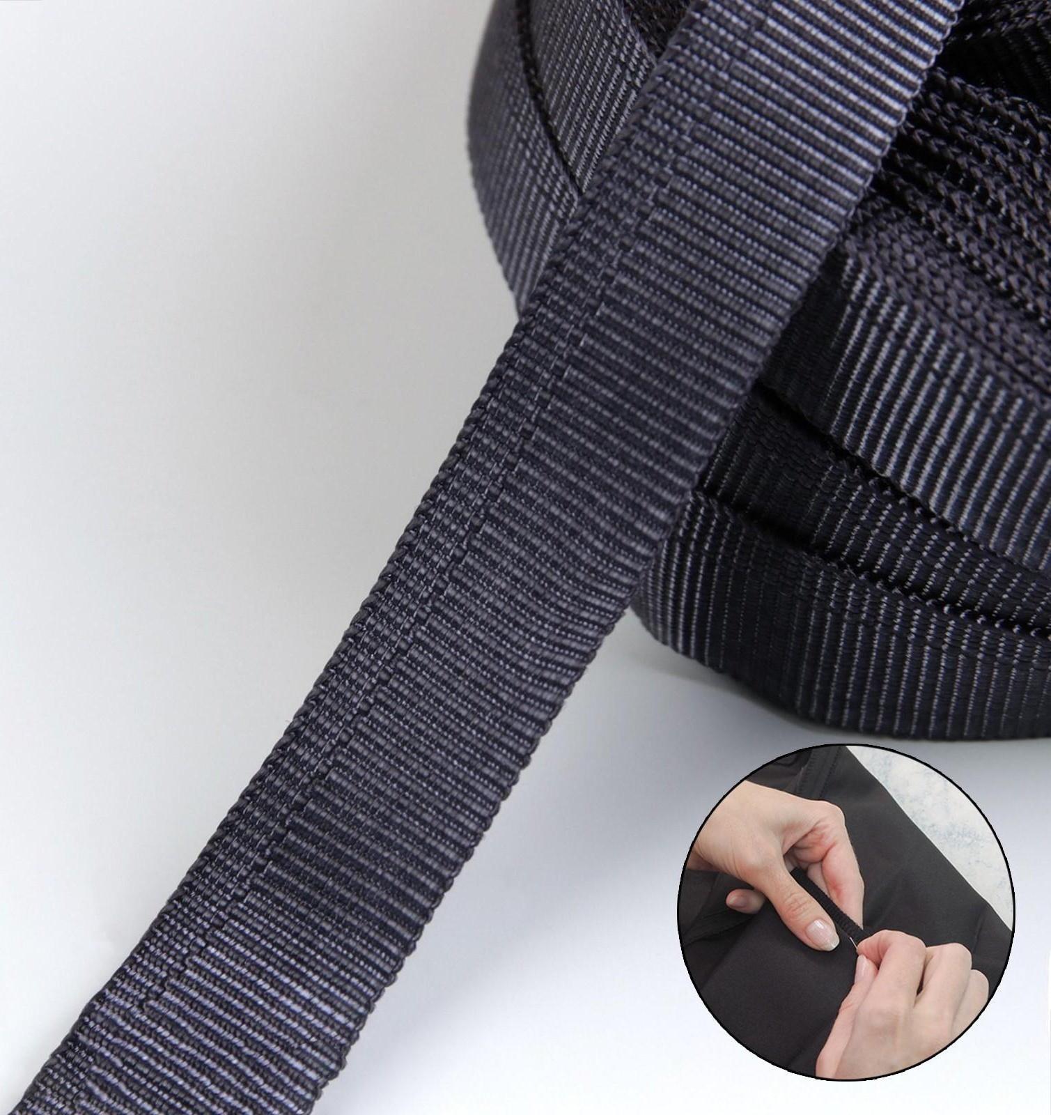 Лента брючная, 15 мм, 25 ± 1 м, цвет тёмно-серый