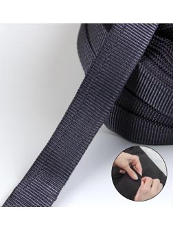 Лента брючная, 15 мм, 25 ± 1 м, цвет тёмно-серый