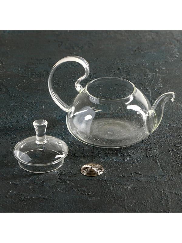 Чайник стеклянный заварочный Доляна «Элегия», 400 мл, металлическое сито