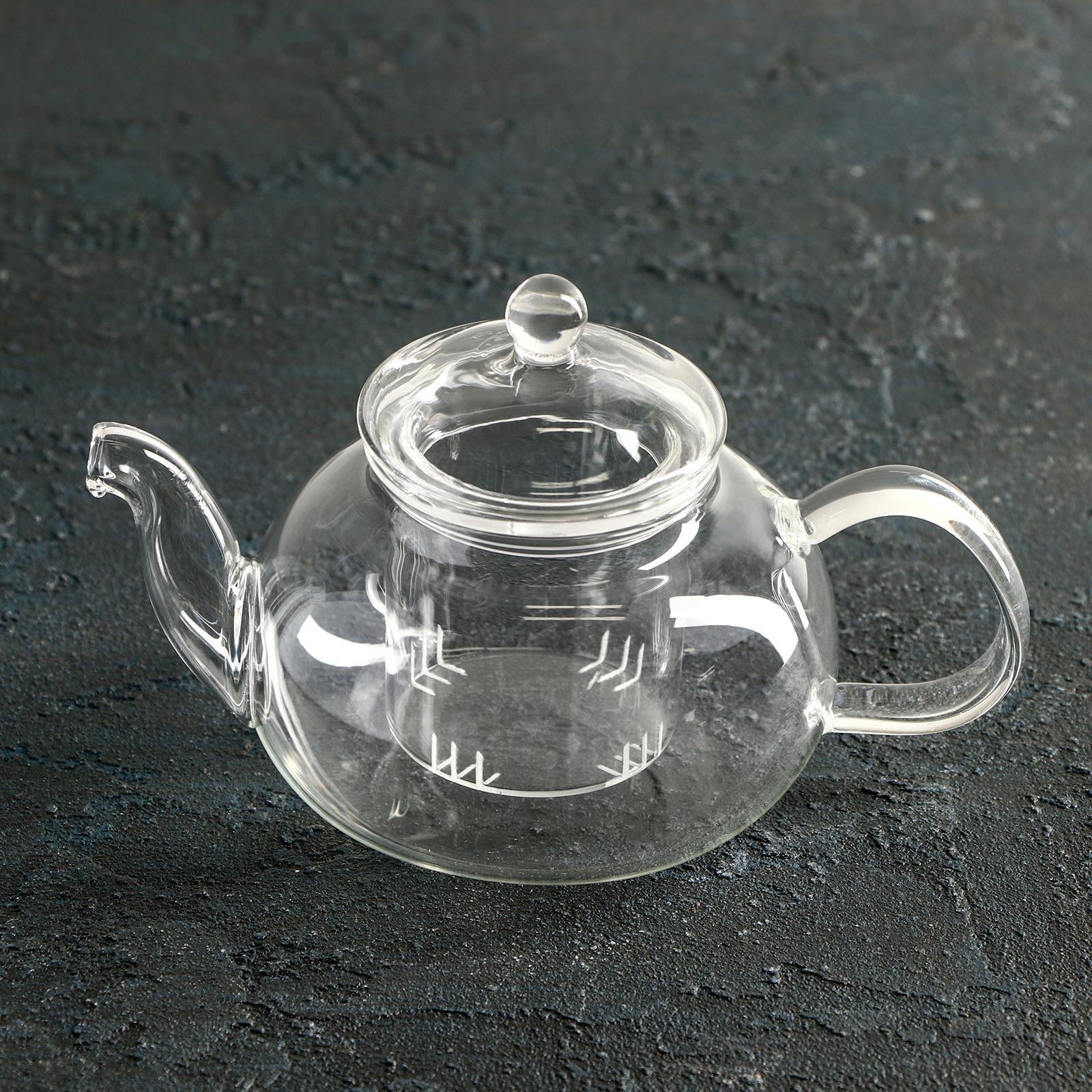 Чайник стеклянный заварочный «Валенсия. Доляна», 400 мл, стеклянное сито