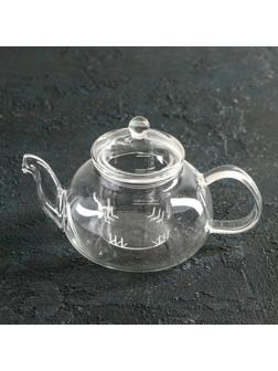 Чайник стеклянный заварочный «Валенсия. Доляна», 400 мл, стеклянное сито