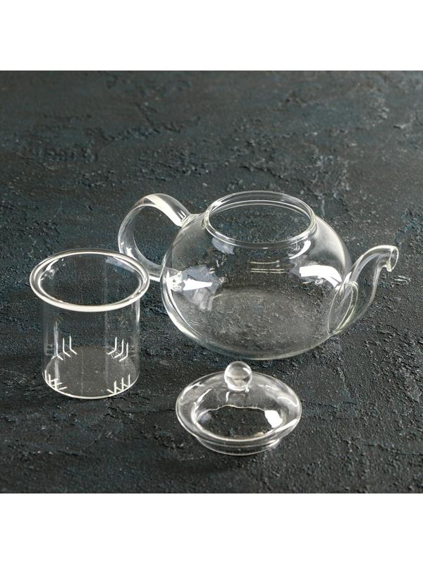 Чайник стеклянный заварочный «Валенсия. Доляна», 400 мл, стеклянное сито