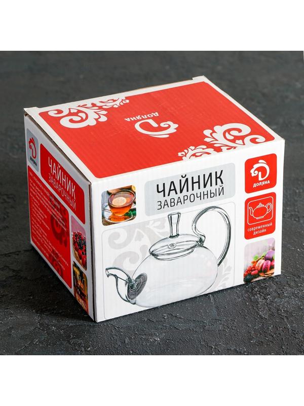 Чайник стеклянный заварочный «Валенсия. Доляна», 400 мл, стеклянное сито