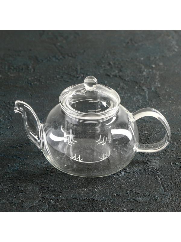 Чайник стеклянный заварочный «Валенсия. Доляна», 400 мл, стеклянное сито