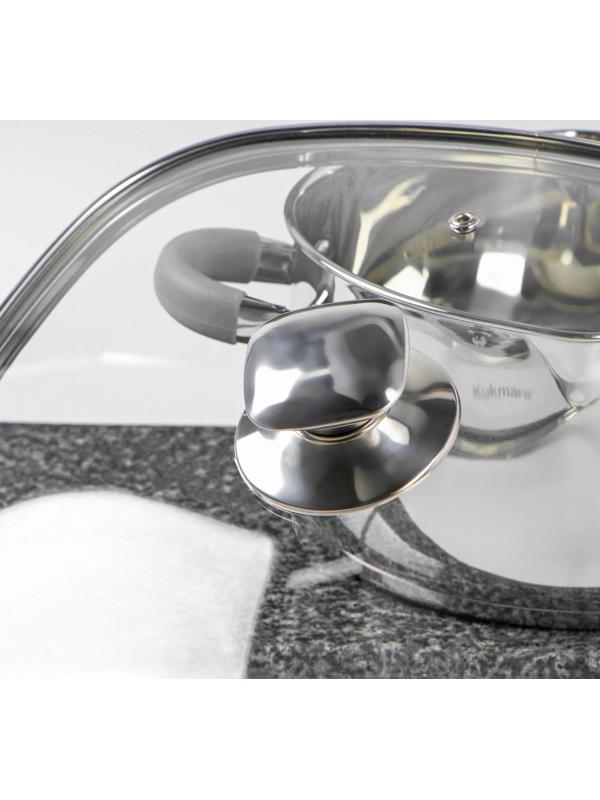 Крышка для сковороды и кастрюли стеклянная, квадратная, d=28 см, с ободом и ручкой из нержавеющей стали