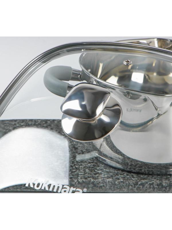 Крышка для сковороды и кастрюли стеклянная, квадратная, 26 см, с ободом и ручкой из нержавеющей стали