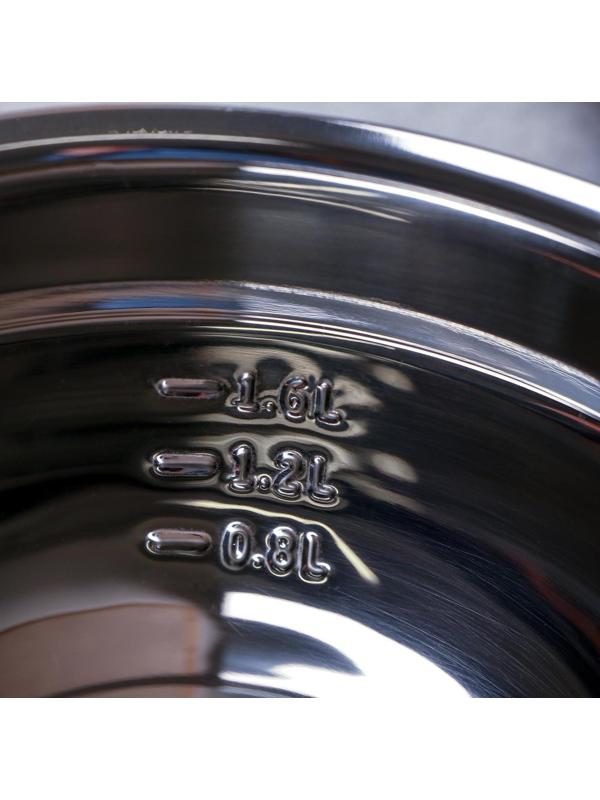 Миска из нержавеющей стали для миксера «Антибрызг», 2 л, 22×12 см, с мерной шкалой, пластиковая крышка