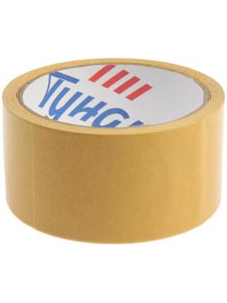 Лента двусторонняя ТУНДРА, клейкая, полипропиленовая, белая основа, 90 мкм, 48 мм х 10 м