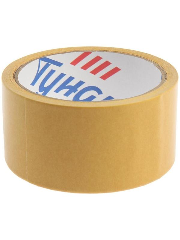 Лента двусторонняя ТУНДРА, клейкая, полипропиленовая, белая основа, 90 мкм, 48 мм х 10 м