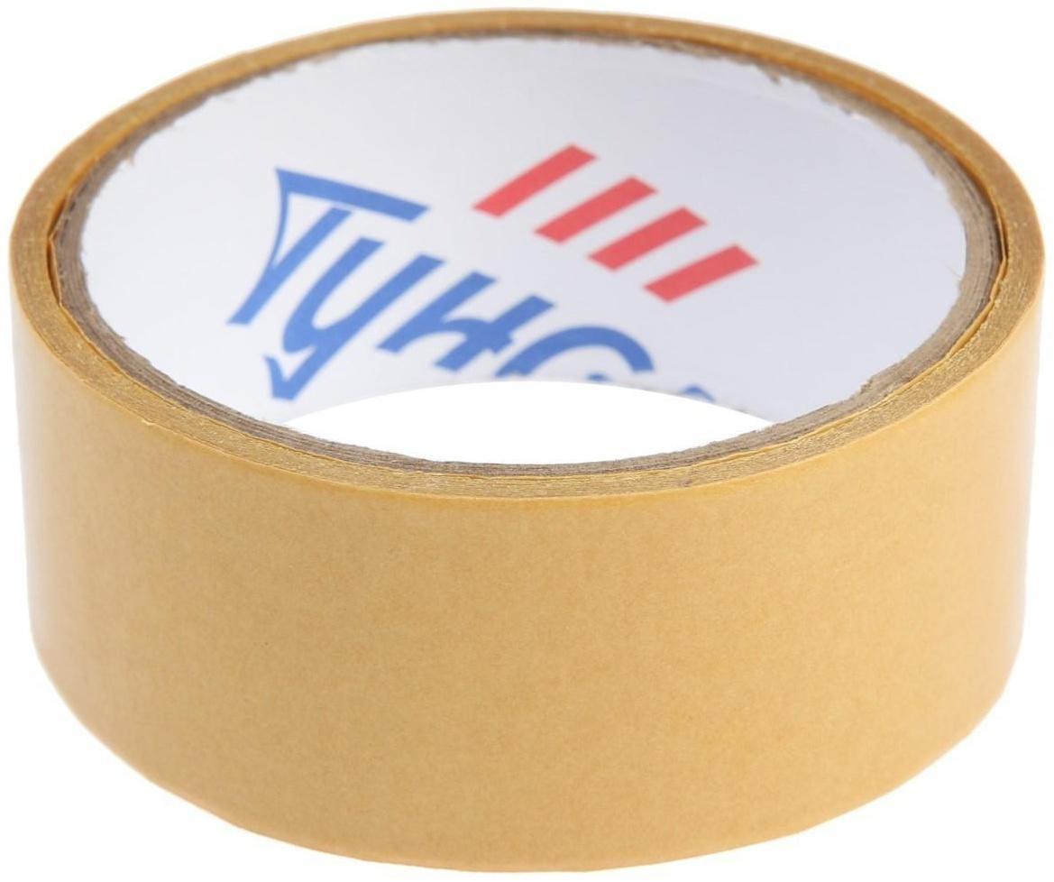 Лента двусторонняя ТУНДРА, полипропиленовая, прозрачная основа, 90 мкм, 36 мм х 5 м