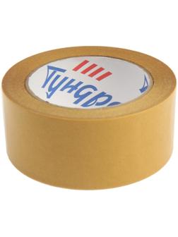 Лента двусторонняя ТУНДРА, полипропиленовая, прозрачная основа, 90 мкм, 48 мм х 25 м