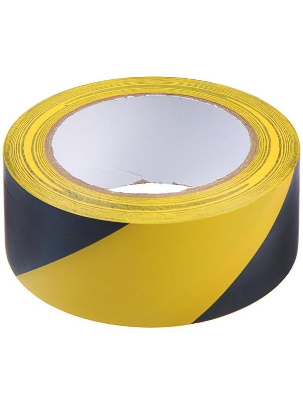 Лента разметочная ТУНДРА, клейкая, черно-жёлтая, 150 мкм, 48 мм х 33 м