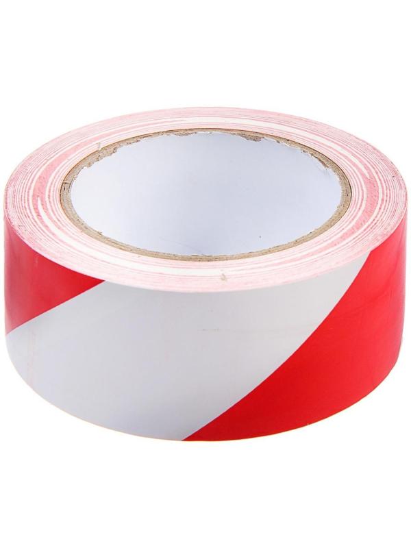 Лента разметочная ТУНДРА, клейкая, красно-белая, 150 мкм, 48 мм х 33 м