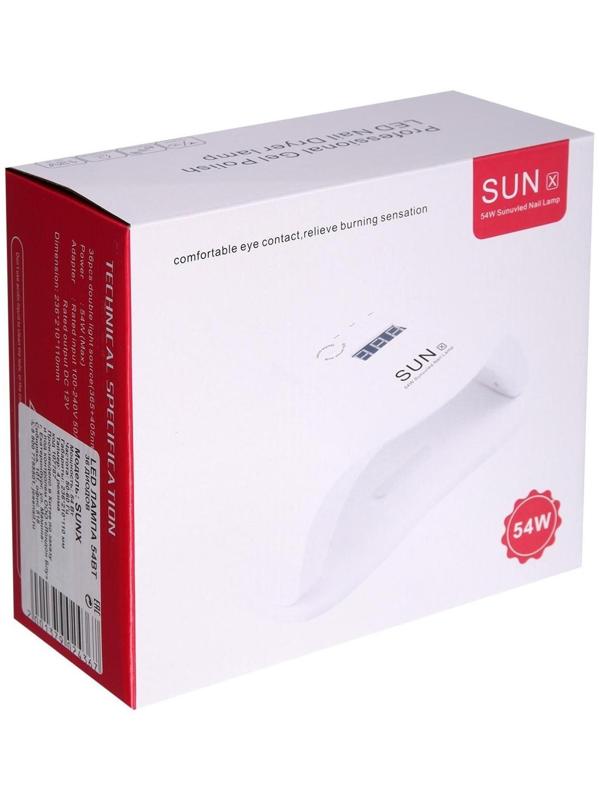 Лампа для гель-лака JessNail SUN X, UV/LED, 54 Вт, 36 таймер, таймер 10/30/60 сек, белая