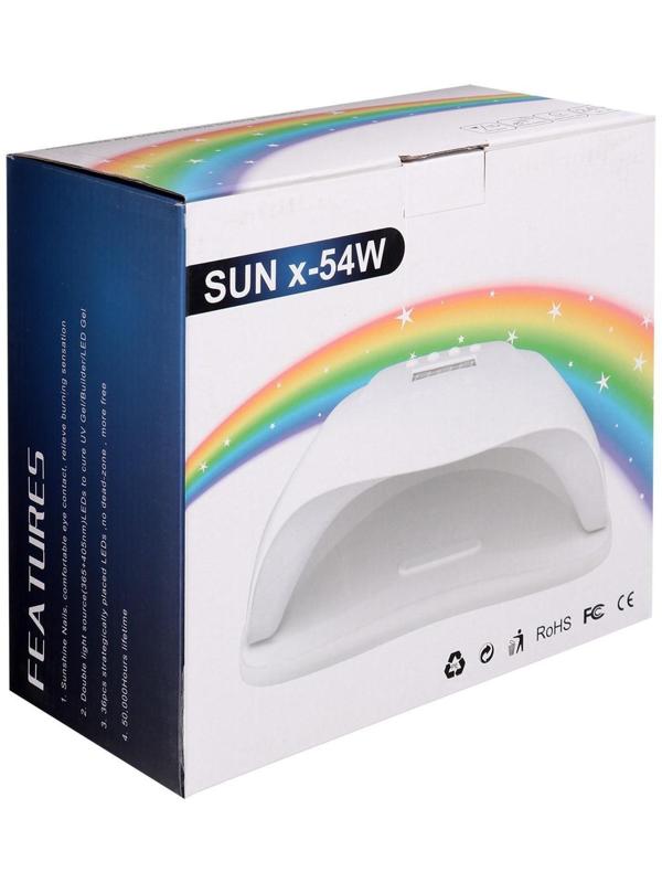 Лампа для гель-лака JessNail SUN X, UV/LED, 54 Вт, 36 таймер, таймер 10/30/60 сек, белая