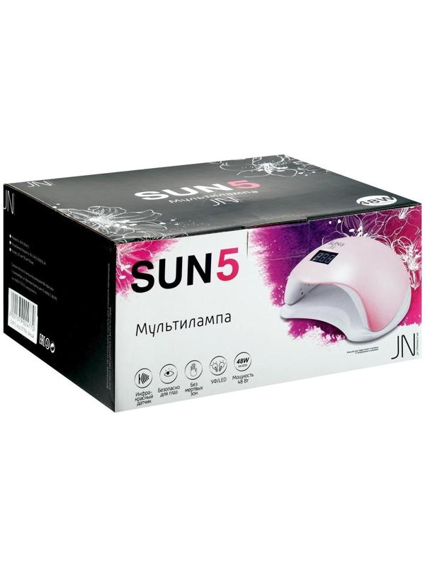 Лампа для гель-лака JessNail SUN 5, UV/LED, 48 Вт, 24 диода, таймер 10/30/60 сек, белая