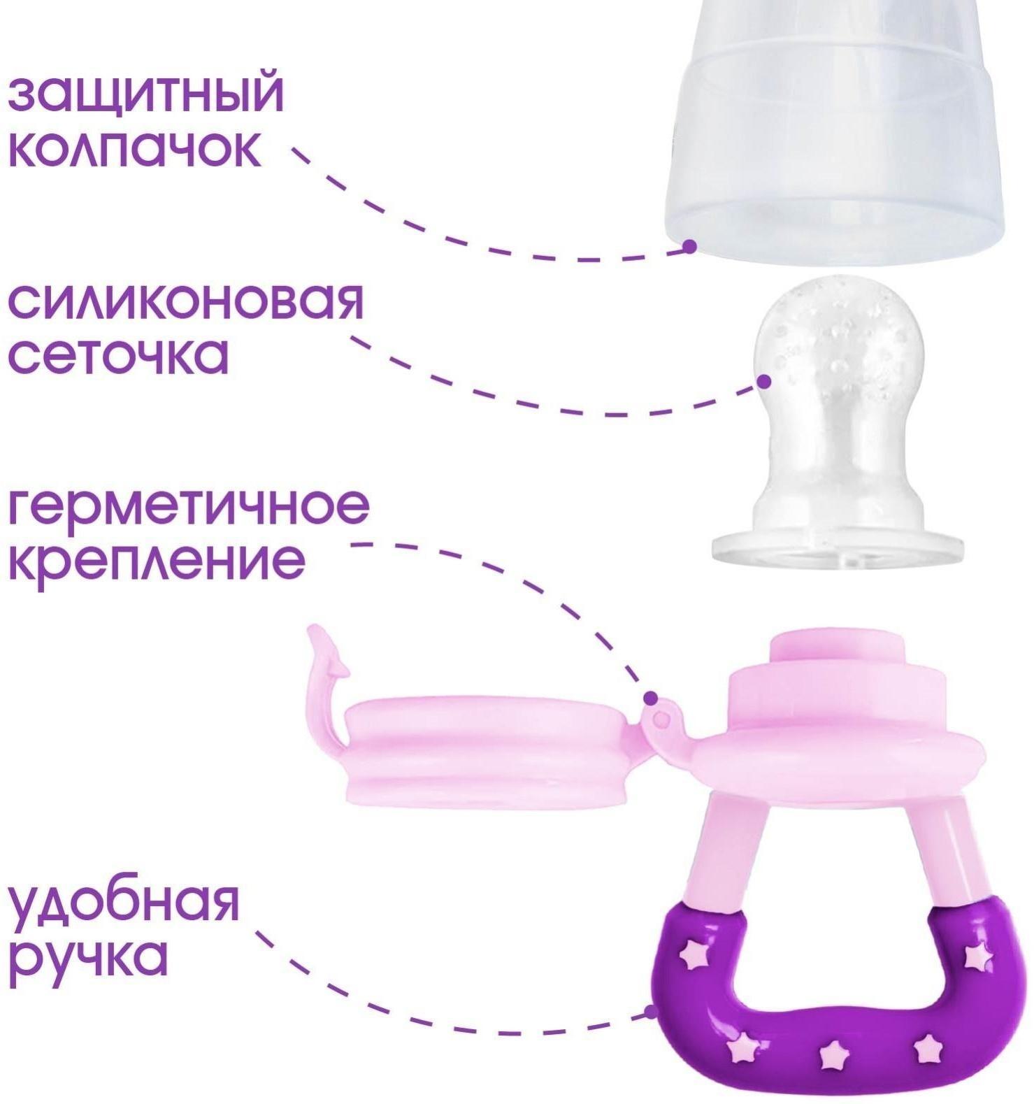 Ниблер с силиконовыми сеточками, размеры S, M, L, в футляре, цвет розовый